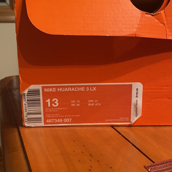 Nike huarache 3 LX Volt Lacrosse Cleats - Picture 2 of 2